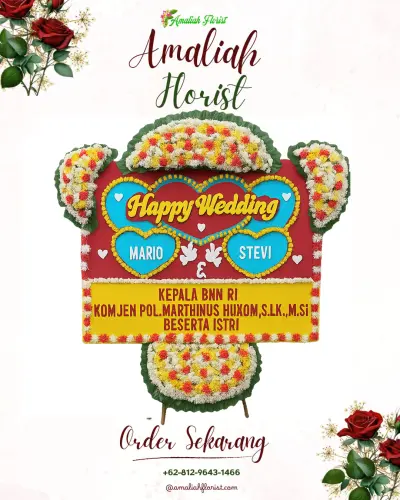 Karangan Papan Bunga Pernikahan di Kutakarang
